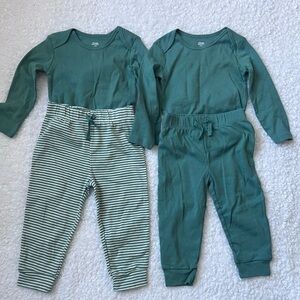 Amazon Essentials 24 month Kids Matching Set in Green and Striped